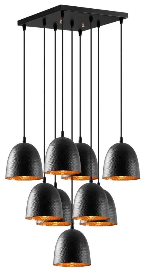 Kábeles csillár TATTOO 9xE27/40W/230V fekete