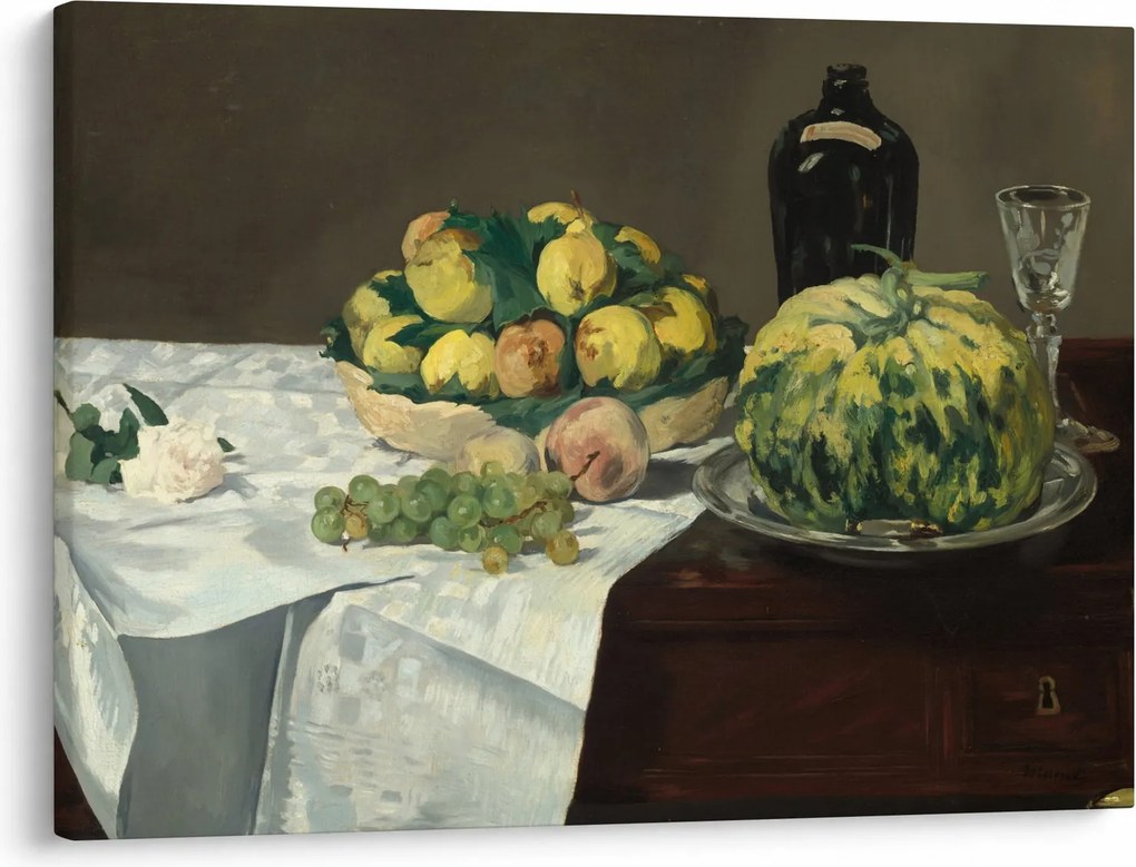 Kép - Edouard Manet, Still Life with Melon and Peaches, reprodukciók (70x50 cm)