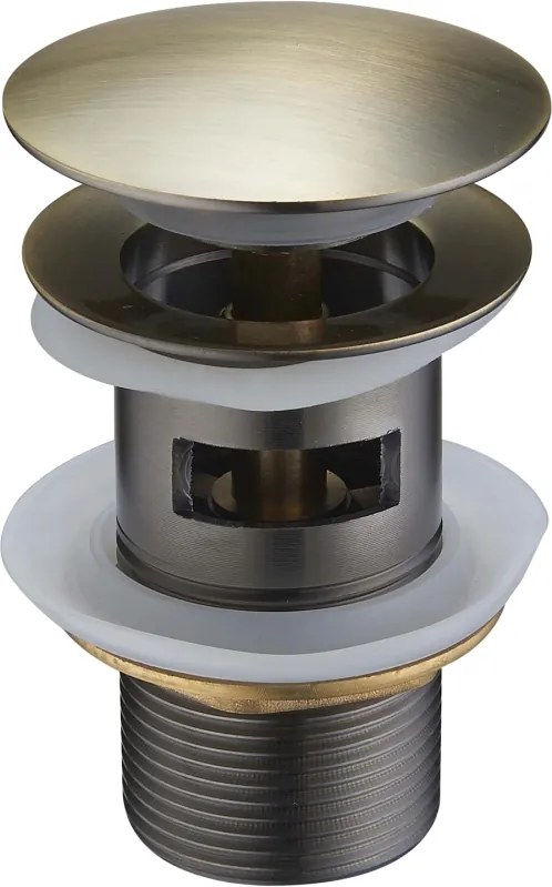 Mexen klikk-klakk kör alakú dugó túlfolyóval, antik réz - 79920-40