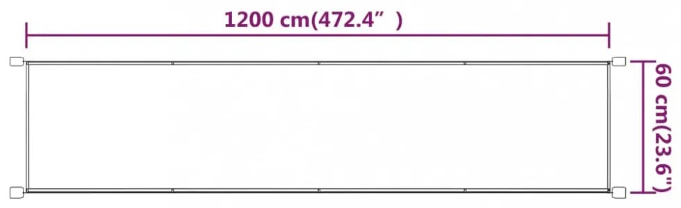 tópszínű oxford-szövet függőleges napellenző 60 x 1200 cm