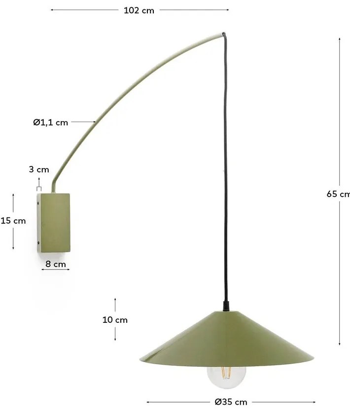 Zöld fali lámpa ø 35 cm Kally – Kave Home