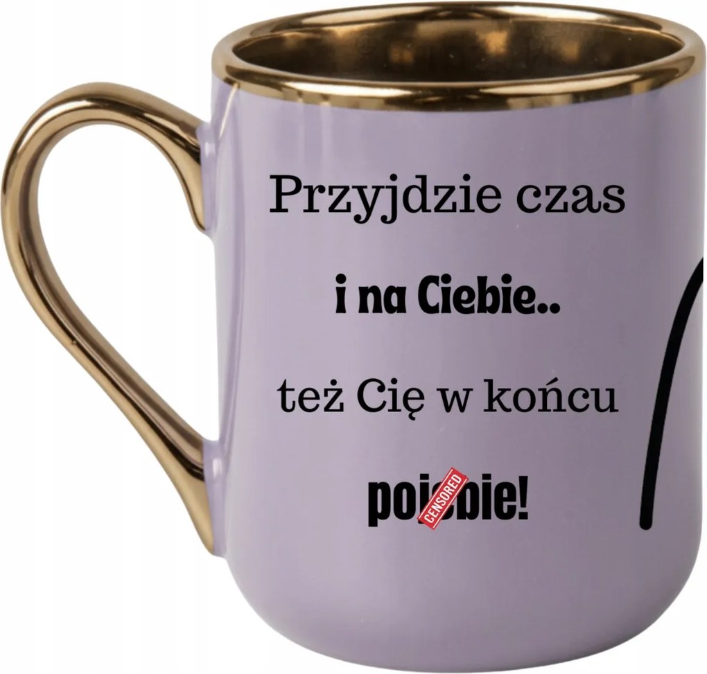 Elegáns bögre "Eljön az idő és te" ajándék a munkához 330 Lila