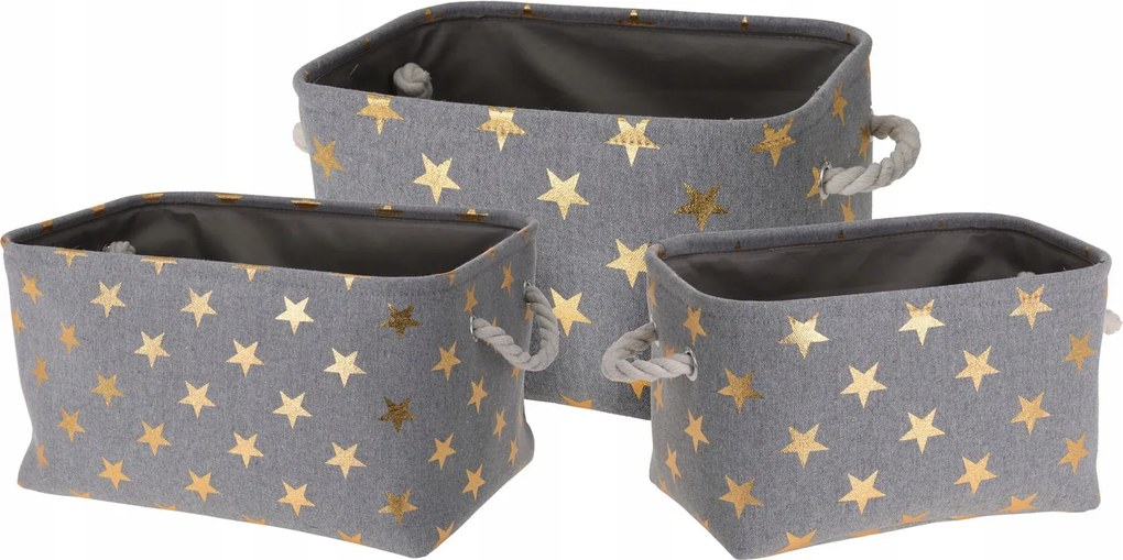 Apróságok Kosár Szürke Kosár Csillagok 3 db-os Játék