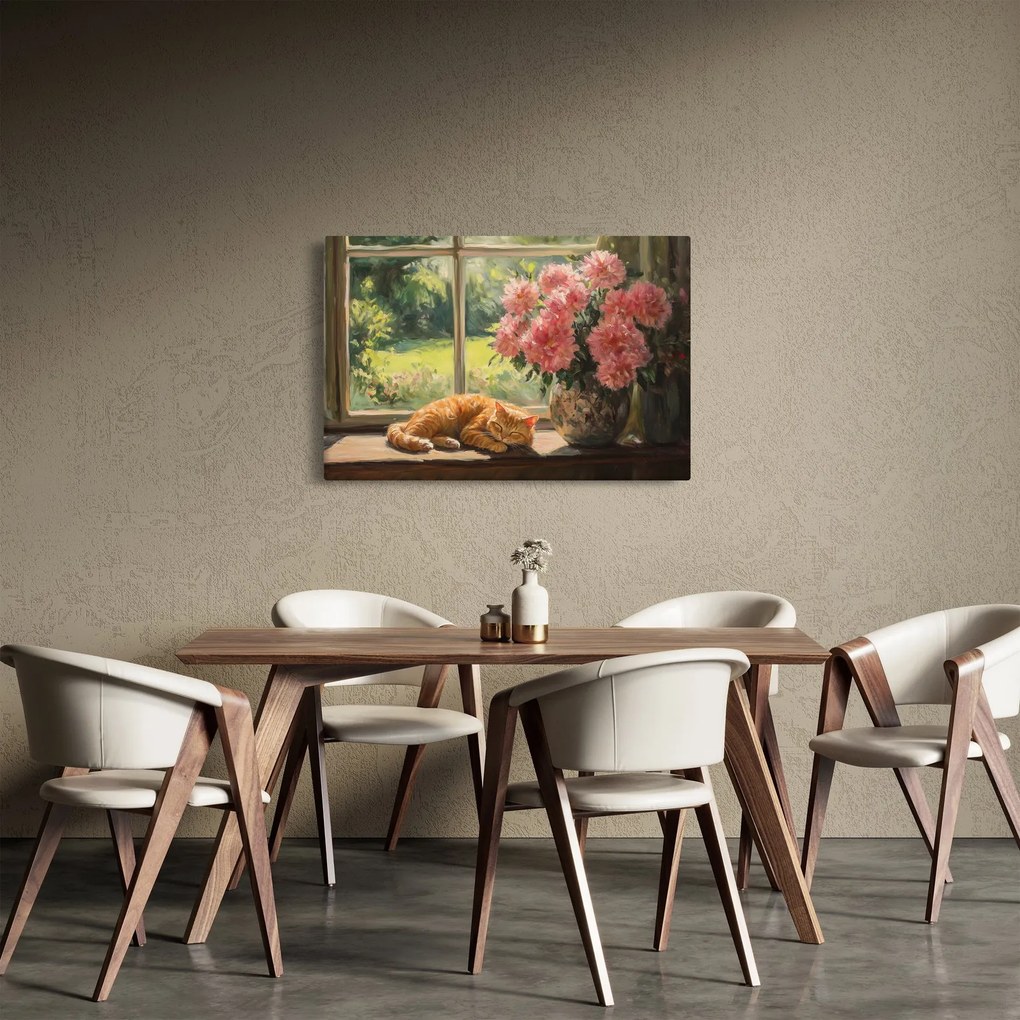 Kép - Macska az ablakban (90x60 cm)