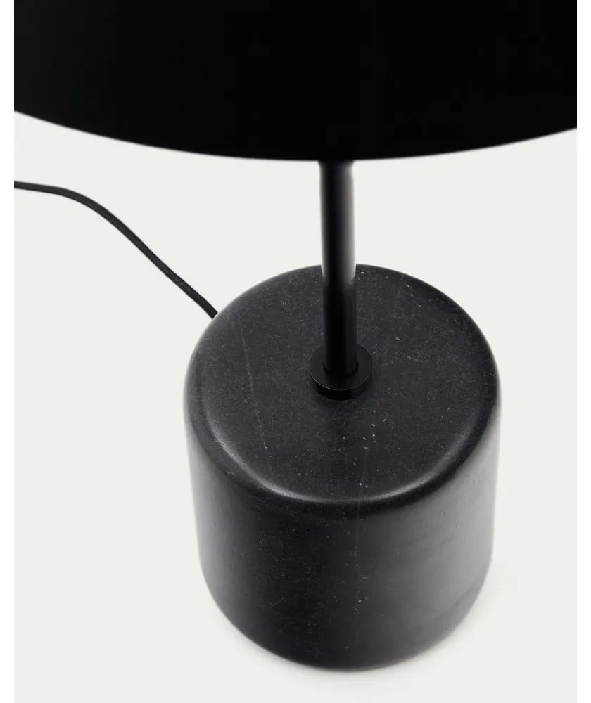 Fekete márvány asztali lámpa fém búrával (magasság 58 cm) Sayra – Kave Home