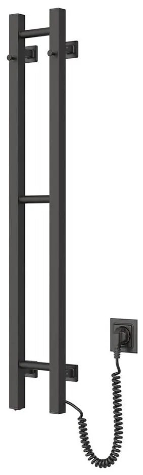Elektromos törölközőszárító SILOUETTE 187W/230V 101,1 cm IP44 fekete jobb szögletes
