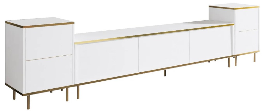 TV szekrény Imaj - White, Gold