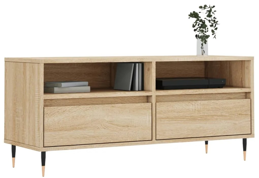 sonoma tölgyszínű szerelt fa TV-szekrény 100x34,5x44,5 cm