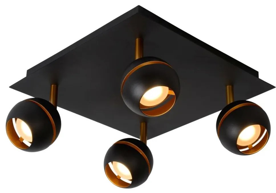 Lucide 77975/20/30 - LED spotlámpa BINARI 4xLED/5W/230V fekete