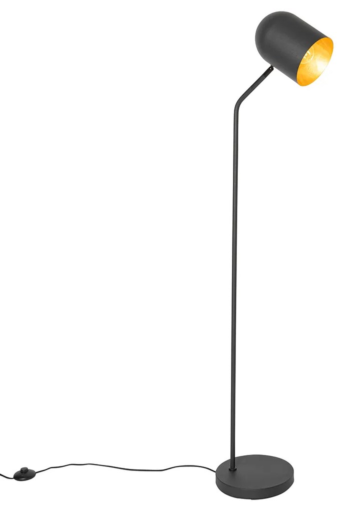 Modern állólámpa fekete arannyal, állítható - Morik