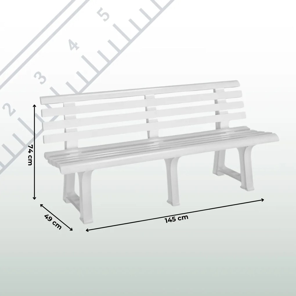 ORCHIDEA kerti pad, 145x49x74cm, fehér I.P.A.E-Progarden