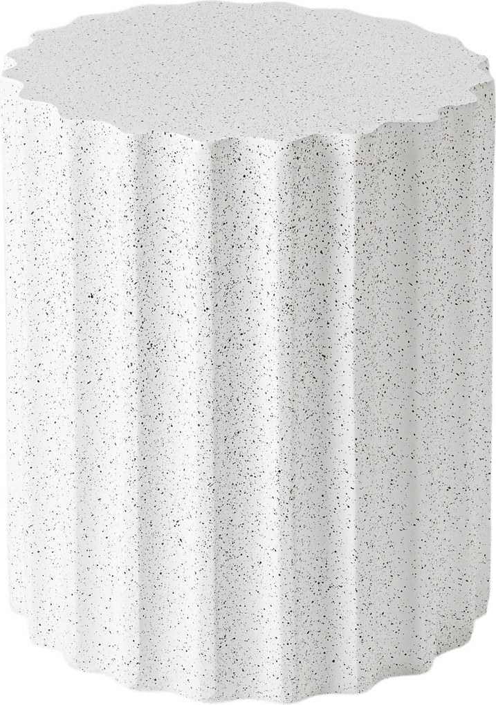 Tiaris kerek dohányzóasztal 41 cm - fehér terrazzo