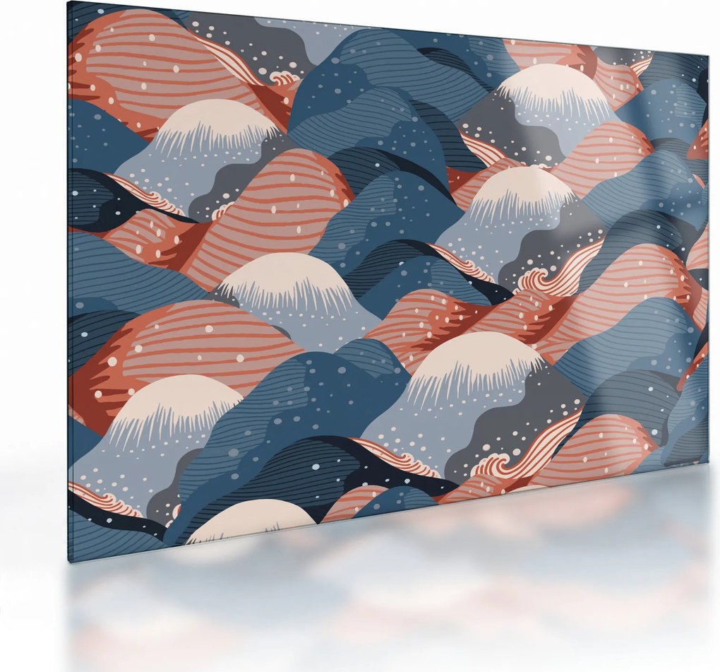 Üveg kép - Japán hullámok (70x50 cm)