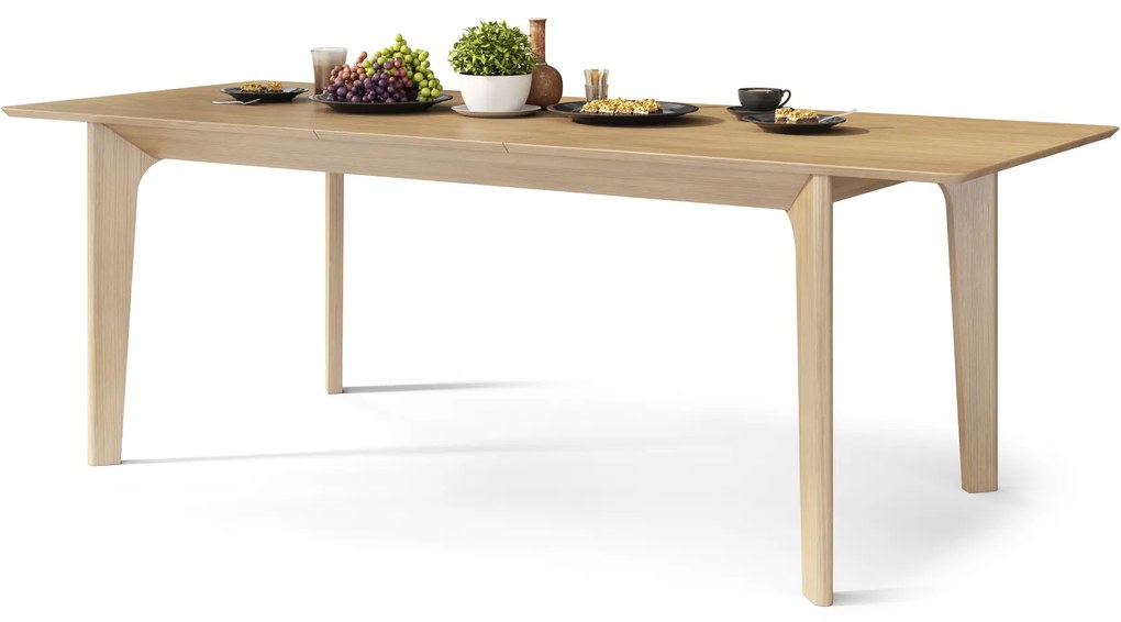 Mazzoni BARI Természetes Tölgy 180x90 cm (+2 db 45 cm-es bővítőlap) - 270 CM-IG BŐVÍTHETŐ JAPÁN/SKANDINÁV STÍLUSÚ FA ASZTAL