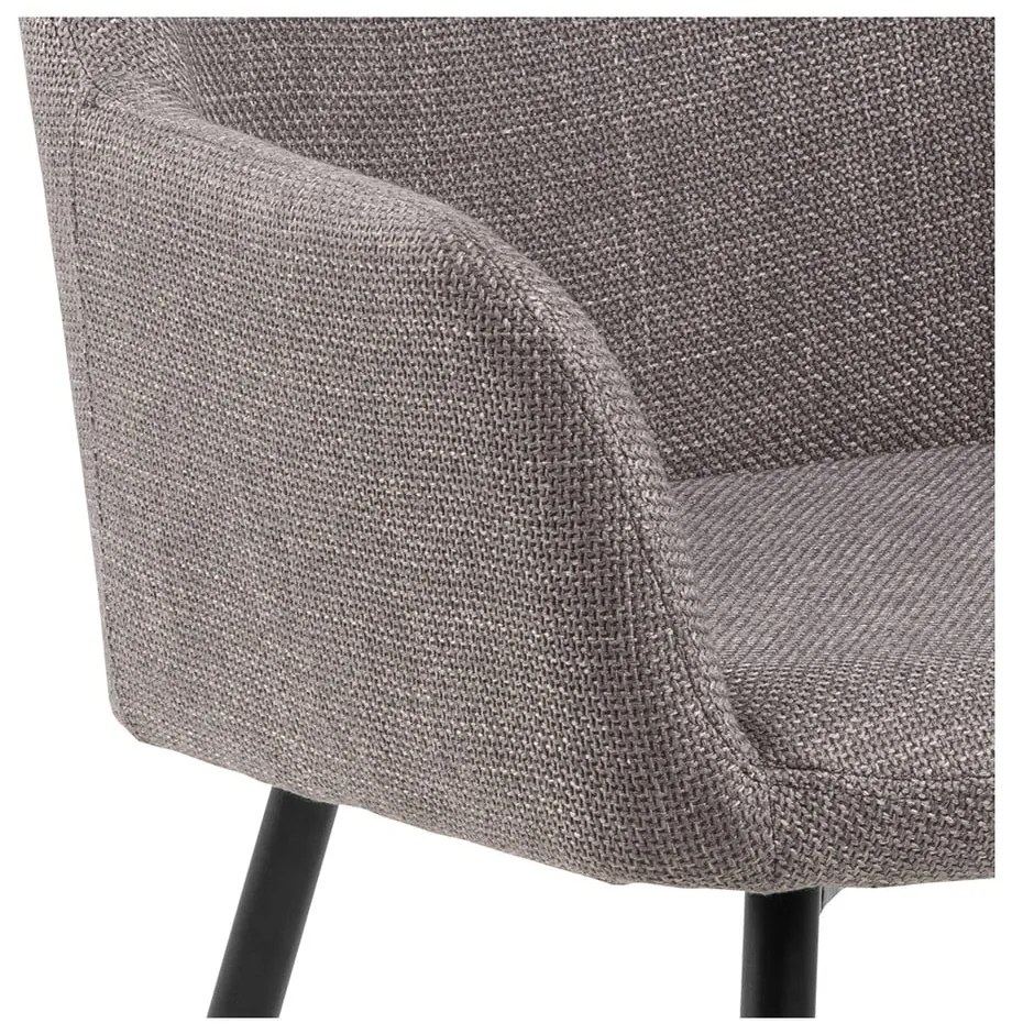 Világosszürke kárpitozott karfás étkezőfotel szett 2 db-os Lizzy – Actona