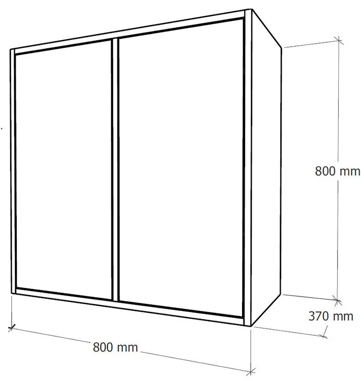 Boxie 2 ajtós fali szekrény 80x80x37 cm sárga