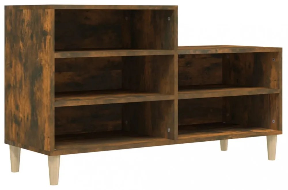 füstös tölgy színű szerelt fa cipősszekrény 102 x 36 x 60 cm