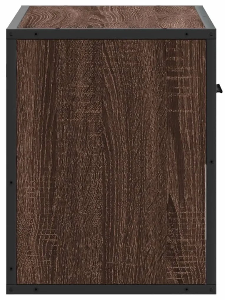 barna tölgy színű szerelt fa és fém TV-szekrény 60x31x39,5 cm