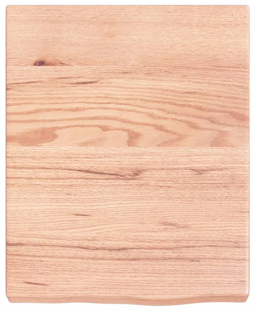 világosbarna kezelt tömör tölgyfa fali polc 40x50x(2-6) cm