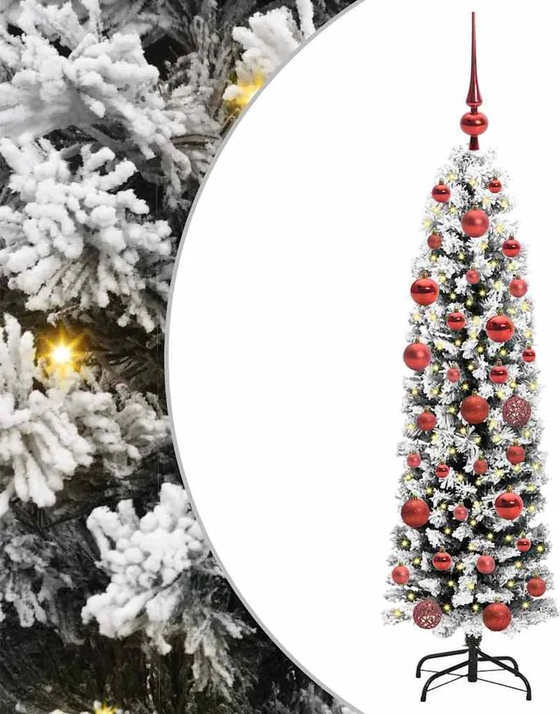 vidaXL Mű karácsonyfa 150 LED-del Zöld 150 cm PVC, acél és műanyag