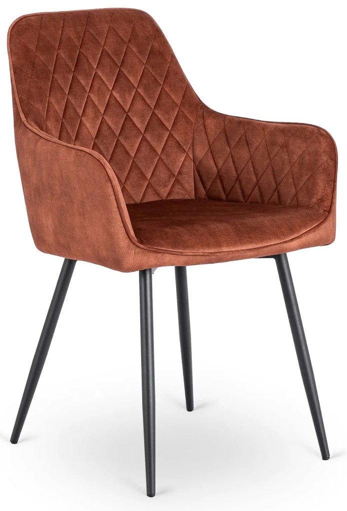 Étkezőszék BRESSO bársony, terrakotta
