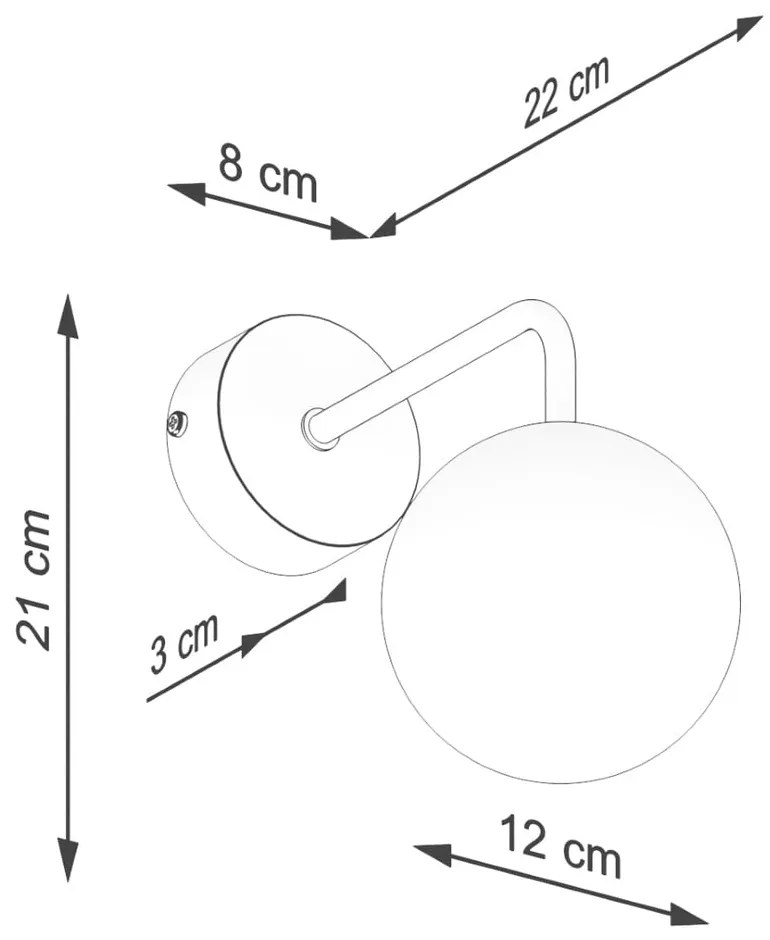 Fekete-fehér fali lámpa Beam – Sollux
