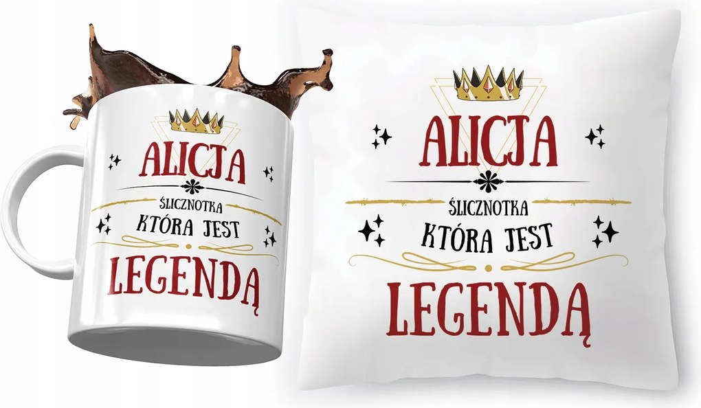 Alice párna ajándék bögre szett fényképes nyomtatással