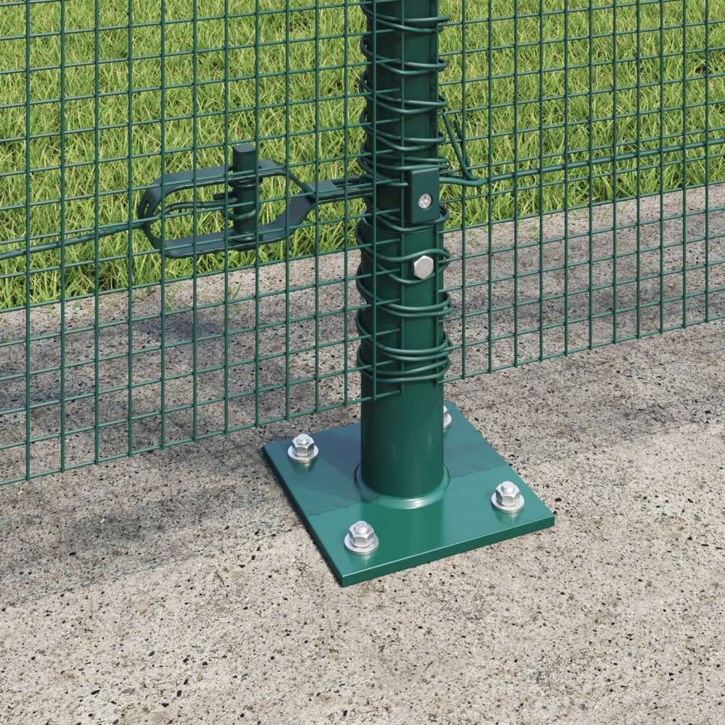 Hegesztett Drót Kerítés 7 Flancos Oszloppal Zöld 1,2x10 m Acél