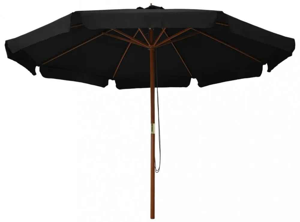 fekete kültéri napernyő farúddal 330 cm