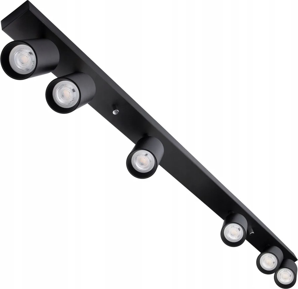 Led Mennyezeti Lámpa Falra szerelhető Halogén Lámpatest Mozgatható Spot 6x GU10 Fekete