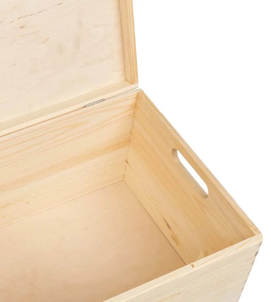 vidaXL Fa doboz fedéllel és fogantyúkkal 40x30x23 cm tömör fa fenyő