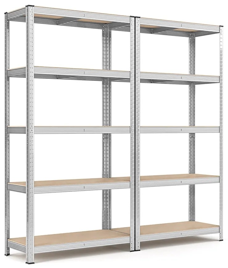 5-szintes acél polcrendszer, 2 db, ezüst