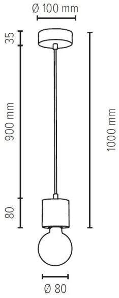 Spot-Light 71689104 - PINO 1xE27/60W/230V függeszték kábellel