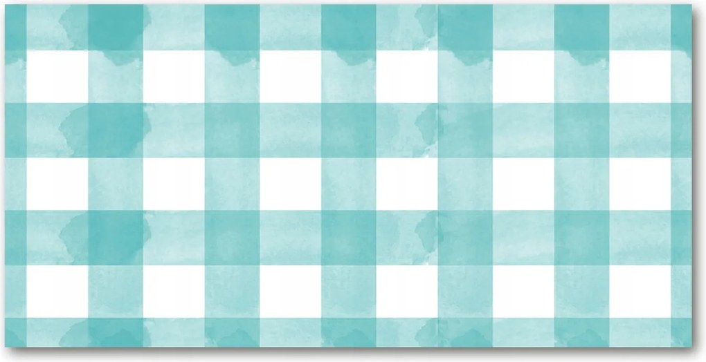 Konyhai panel Kék rács 100x50 cm Ragasztó