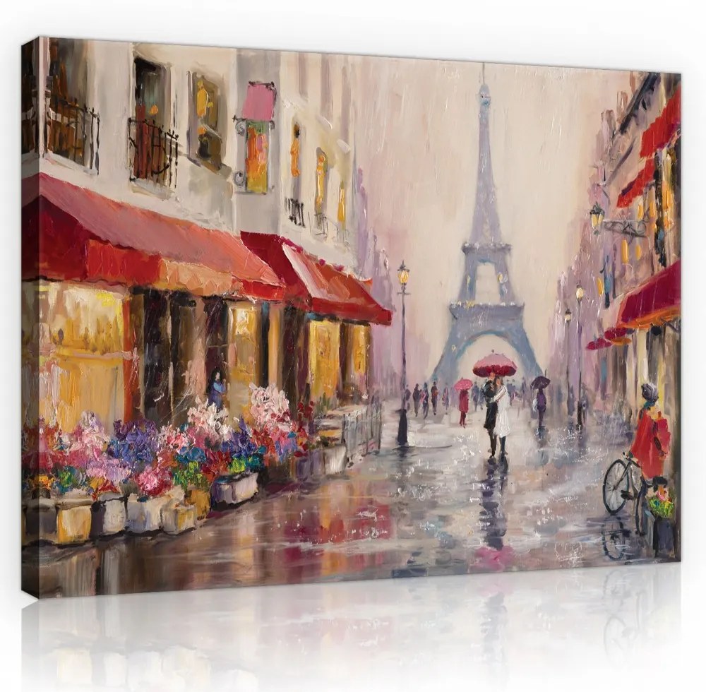 Párizsi utca, vászonkép, 60x40 cm méretben