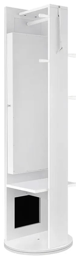 Körbeforgatható ékszerszekrény teljes alakos tükörrel és kabát tartóval