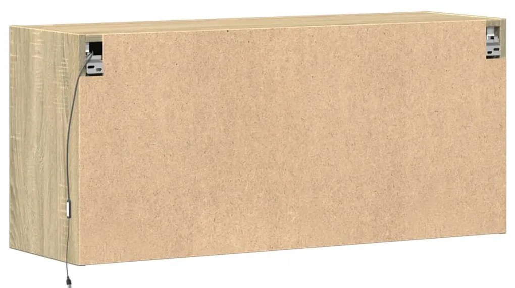 sonoma tölgy színű fali TV-szekrény LED-ekkel 100x31x45 cm