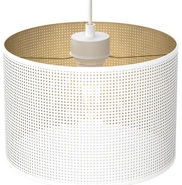 Csillár zsinóron LOFT SHADE 1xE27/60W/230V á. 25 cm fehér/arany