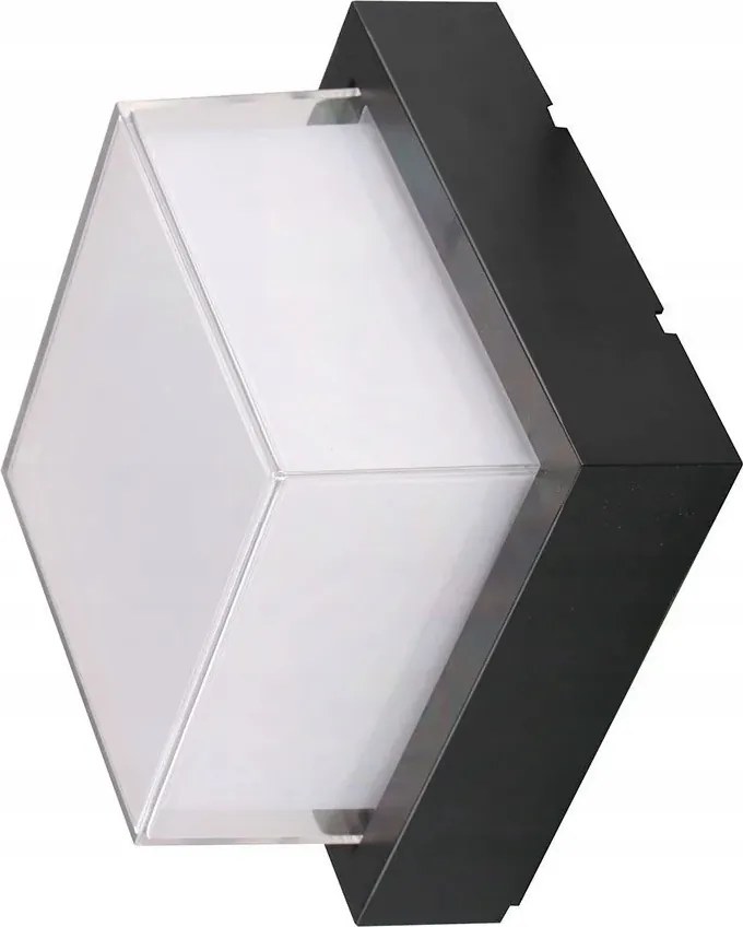 Kültéri fali lámpa V-tac 12W Led IP65 Fekete Négyzet 3000K 1200lm