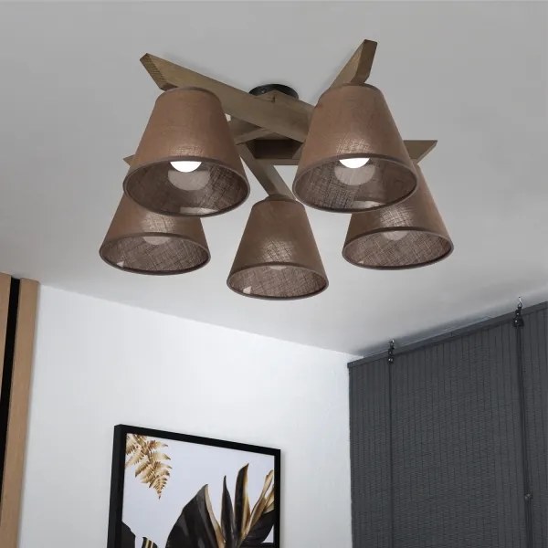 Brilagi - LED mennyezeti lámpa ANTHONY 5xE14/40W/230V dióbarna