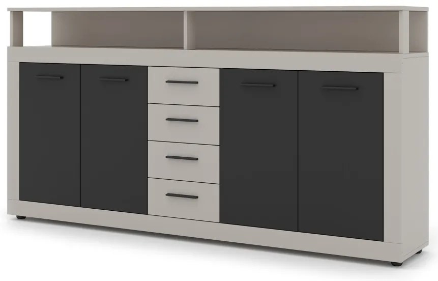 XXL/LUNA Komód Kasmír/Fekete Színben