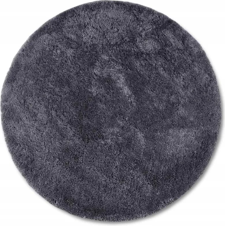 Kerek szőnyeg 160cm plüss shaggy a nappaliba, grafit mintás