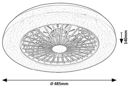 Rabalux 71333 - LED állítható fényű ventilátor DALFON 48W/230V 3000-6500K+DO
