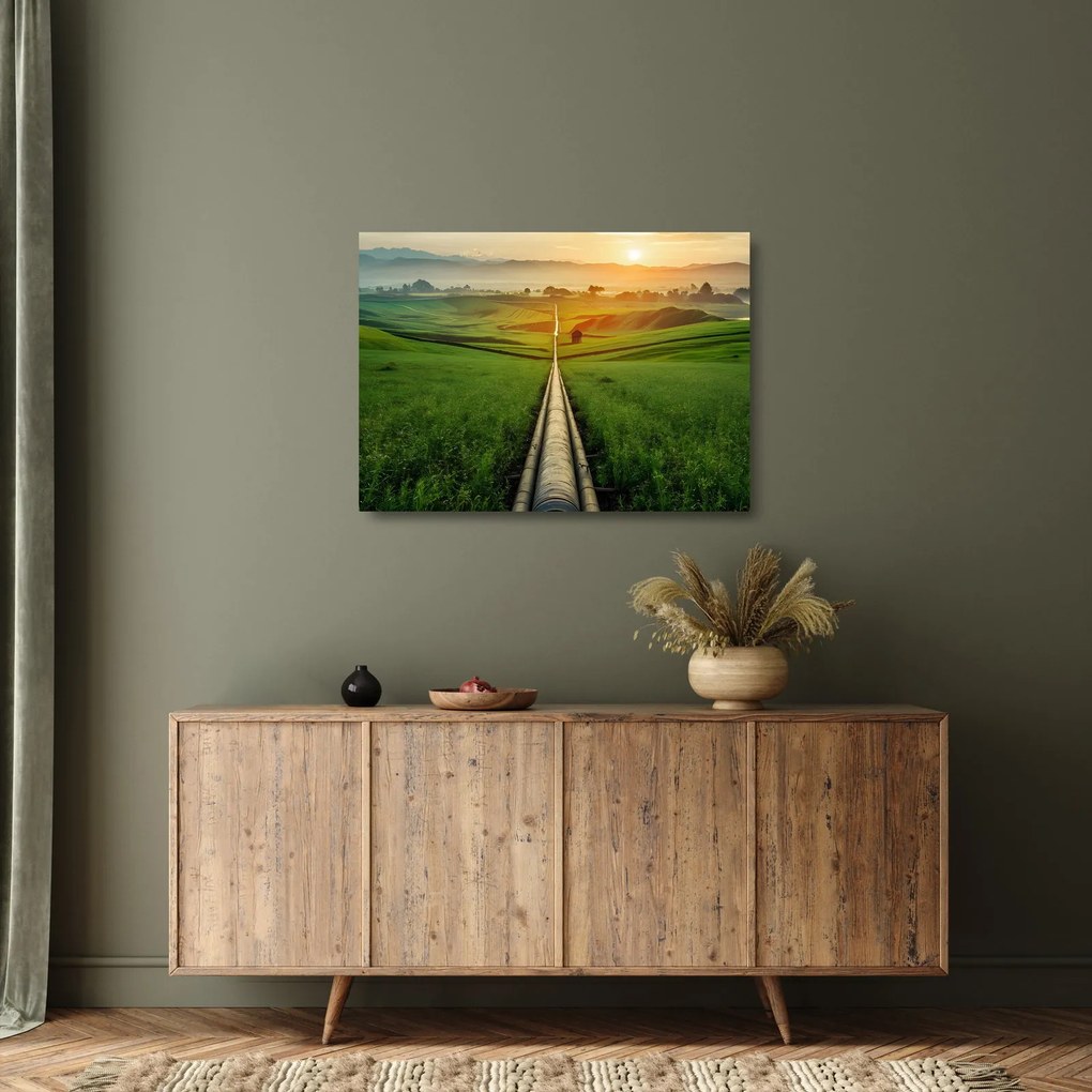 Üveg kép - Napfelkelte a völgy felett (70x50 cm)