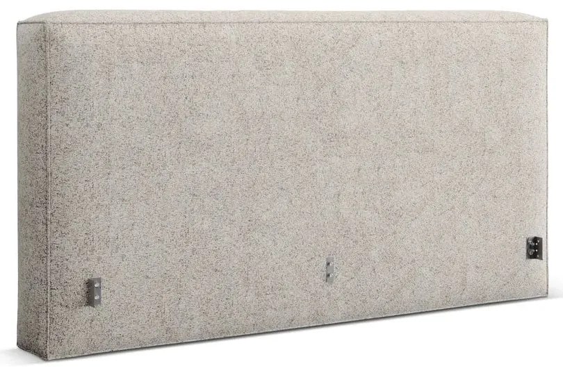 Bézs kárpitozott ágyneműtartós franciaágy ágyráccsal 180x200 cm Simon Olivia – Micadoni