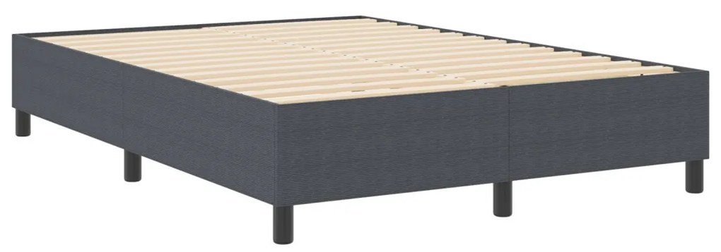 Boxspring Ágy Sötétszürke 140x200 cm Hordós Szövet