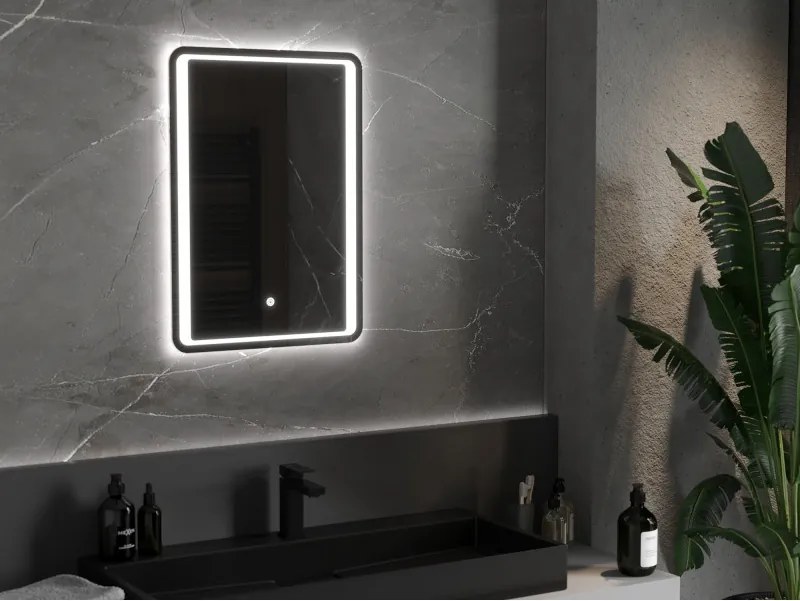 Mexen Zusa, LED fürdoszobai tükör háttérvilágítással 50x70 cm, 6000K, páramentes, 9808-050-070-611-00