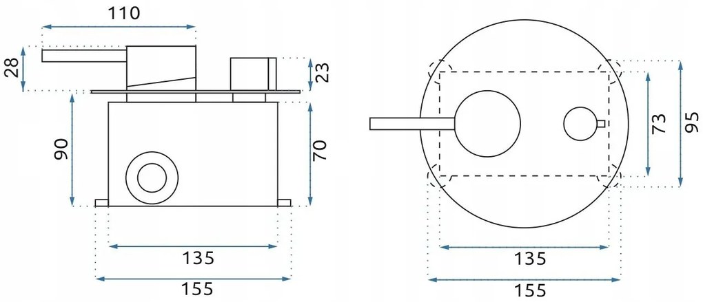 Rea Lungo - rejtett fürdő szett + doboz P6300 - komplett készlet, fekete, REA-P6300