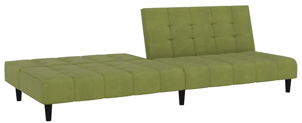 kétszemélyes világoszöld bársony kanapéágy