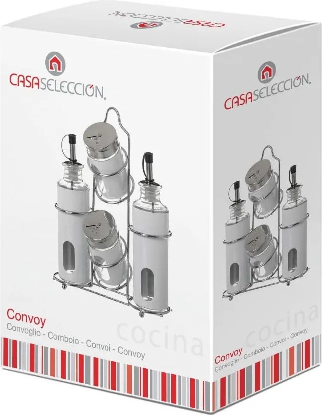 Ecet- és olajtartó készlet állvánnyal 4 db-os – Casa Selección